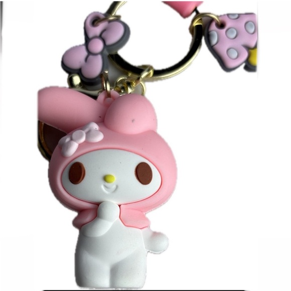 Pink Hello Kitty My Melody Keychain/Purse Charm with Strap Backpack - Picture 1 of 8
